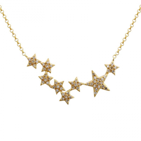 Diamond Star Cluster Necklace