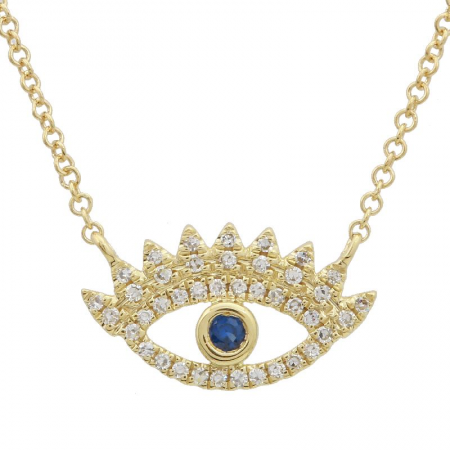 SAPPHIRE EVIL EYE NECKLACE