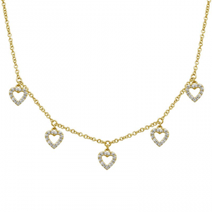 DIAMOND DANGLE HEART NECKLACE