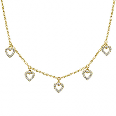 DIAMOND DANGLE HEART NECKLACE