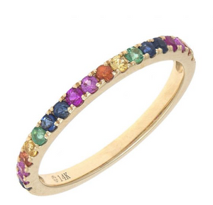 MULTICOLORED GEMSTONE HALF BAND