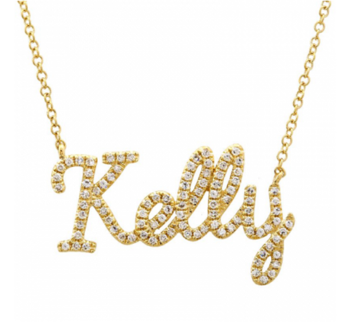 DIAMOND SCRIPT NECKLACE 14KT