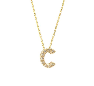 MINI DIAMOND INITIAL NECKLACE