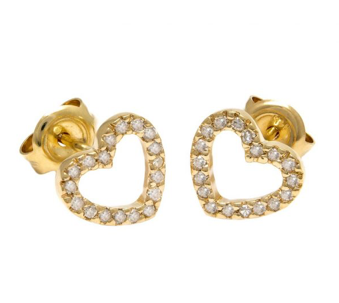 PAVE OPEN HEART STUDS