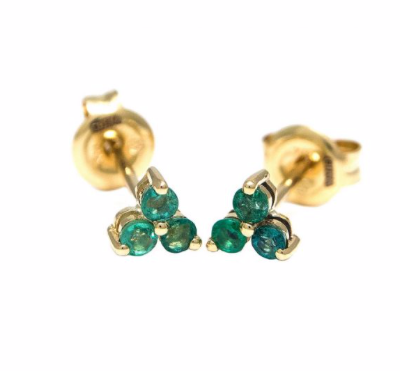 TRIO EMERALD STUDS