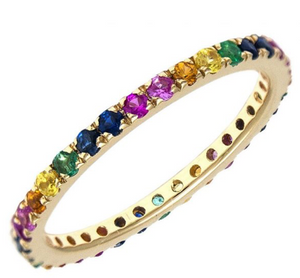 MULTICOLORED GEMSTONE ETERNITY BAND kelizeki