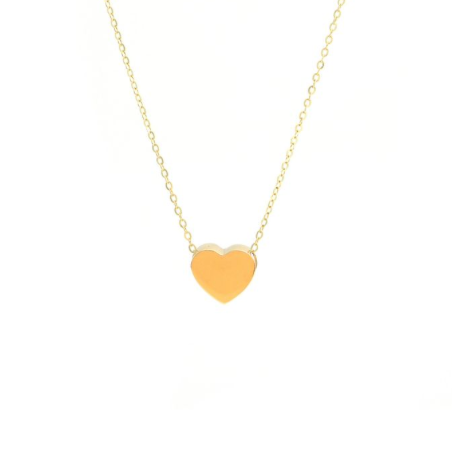 BLOCK HEART NECKLACE 14KT