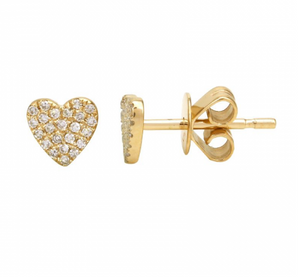 DIAMOND HEART STUDS