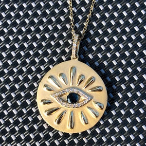 EVIL EYE DISK NECKLACE