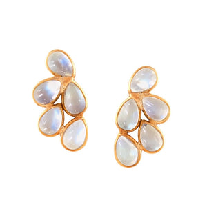 FLORA MOONSTONE STUD EARRING 18K