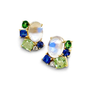 MULTICOLORED GEM EARRINGS 18K