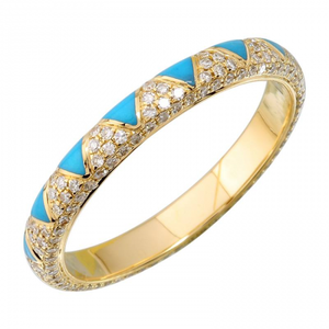 ZIG ENAMEL DIAMOND RING