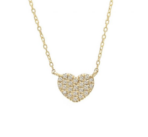 PETITE DIAMOND HEART NECKLACE 14KT